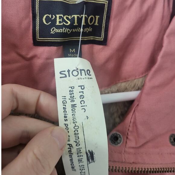 C'Esttoi Mauve Faux Fur Lined Sleeveless Vest/Jacket - Medium - Picture 3 of 9